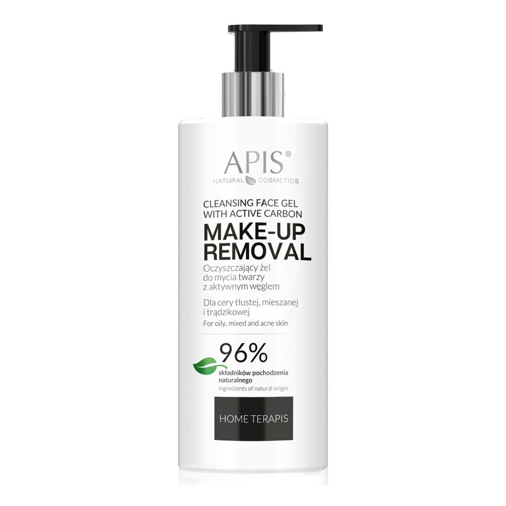 Apis Home TerApis Oczyszczajacy Żel do Mycia Twarzy z Aktywnym Węglem dla Cery Tłustej i Mieszanej 300ml