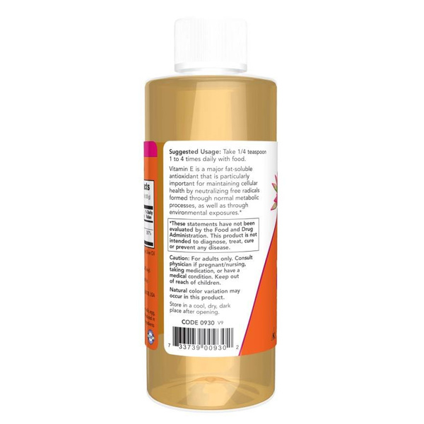 Now Foods Vitamin E Natural Liquid with Mixed Tocopherols Supports Immunity 118ml