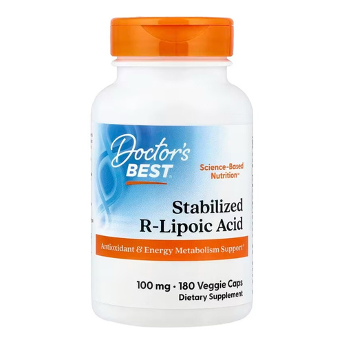 Doctor's Best Stabilized R-Lipoic Acid, 100mg Capsules 180 vcaps