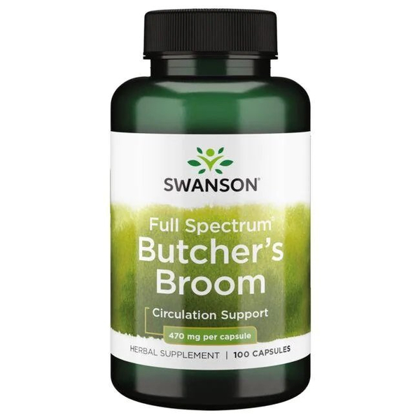 Swanson Full Spectrum Butcher's Broom 470mg Ruszczyk Wspiera Zdrowie Nóg 100 Kapsułek