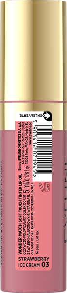 Eveline Wonder Match Lip Oil No. 03 Strawberry Ice Cream 5ml
