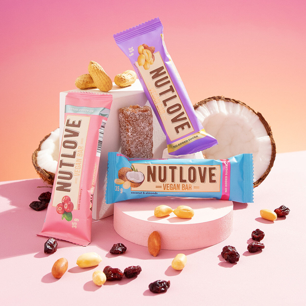 Allnutrition Nutlove Vegan Bar No Added Sugar Cranberry 15x35g
