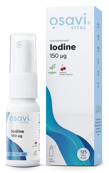 Osavi Iodine Oral Spray 150mcg Cherry Flavoured For Thyroid and Cognitive Function 25ml