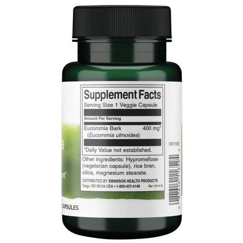 Swanson Full Spectrum Eucommia Bark 400mg 60 Vcapsules
