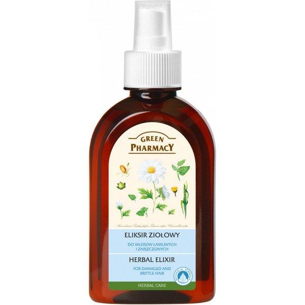 Green Pharmacy Eliksir Ziołowy do Włosów Łamliwych Zniszczonych Farbowanych 250ml