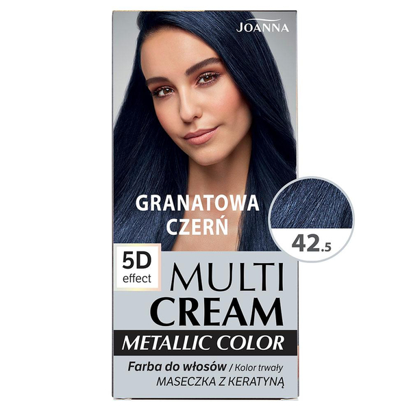 Joanna Multi Cream Color Hair Dye with 5D Effect with Long-Lasting Effect No. 42.5 Navy Black 1 Piece