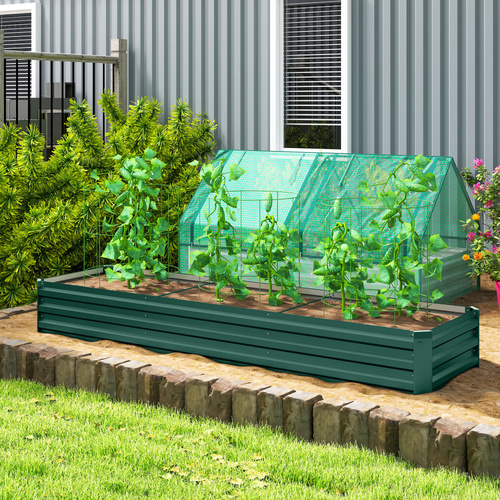 Outsunny 60 x 240cm Galvanised Steel Planter, with Open Bottom