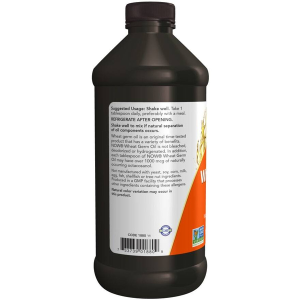 Now Foods Wheat Germ Oil Liquid Supports Nervous System Relieves Stress 473ml