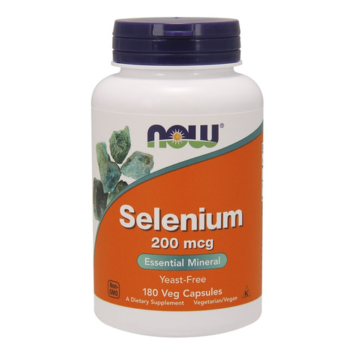 Now Foods Selenium 200mcg Selen Wspomaga Układ Odpornościowy Zdrowie Włosów Skóry i Paznokci 180 Kapsułek
