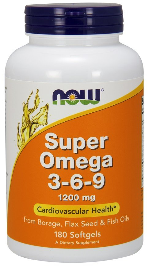 NOW Foods Super Omega 3-6-9 1200mg Kompleks Kwasów Tłuszczowych 180 Kapsułek