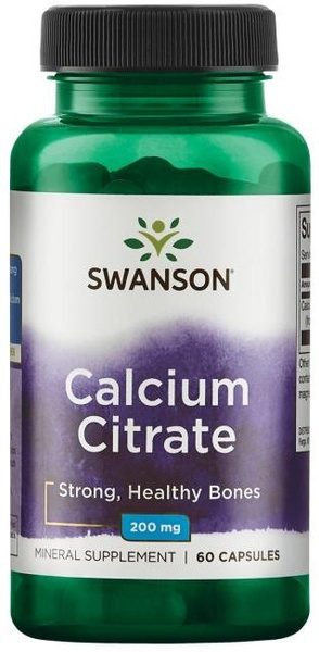 Swanson Calcium Citrate 200mg 60 Capsules