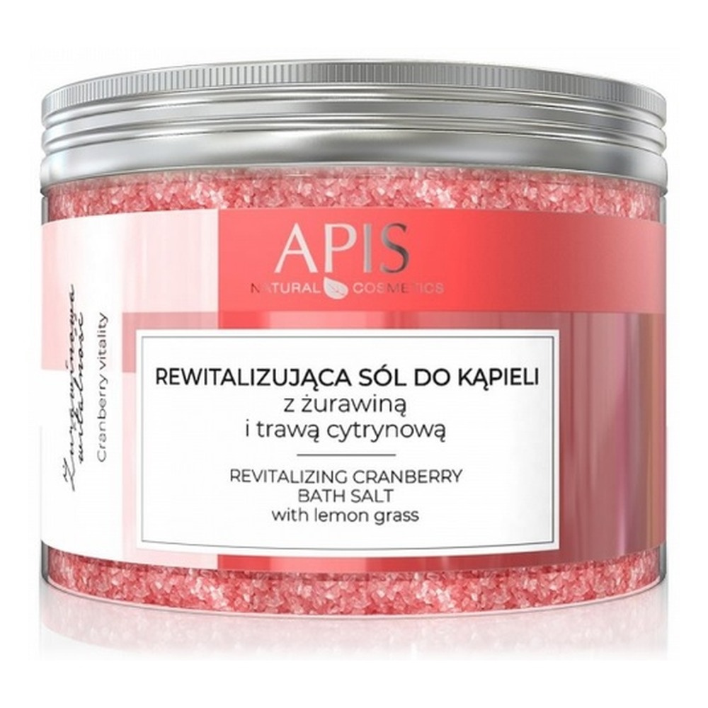 Apis Rewitalizująca Sól do Kąpieli z Żurawiną i Trawą Cytrynową dla każdego Rodzaju Skóry 650g