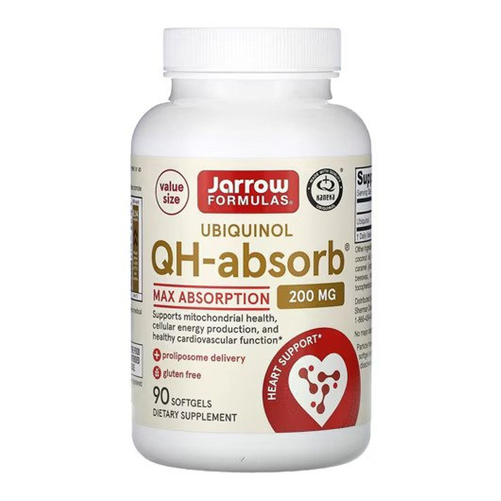 Jarrow Formulas Ubiquinol QH-absorb 200mg for Cellular Energy and Cardiovascular Health 90 Softgels