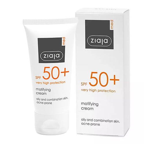 Ziaja Med Protective Treatment Mattifying Face Cream SPF50+ UVA UVB for Oily Combination Acne-Prone Skin 50ml