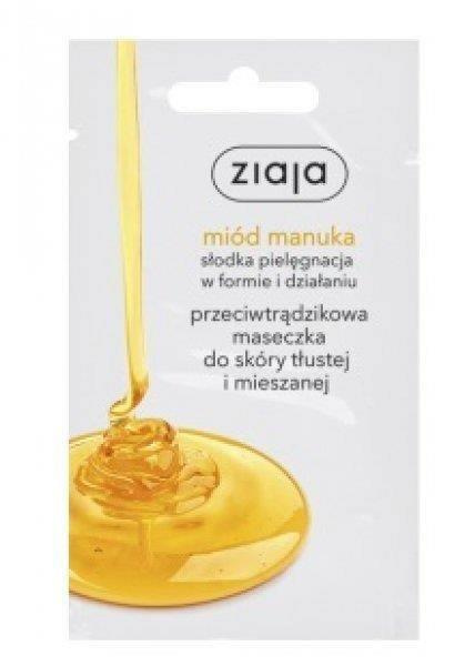 Ziaja Miód Manuka Przeciwtrądzikowa Maseczka dla Skóry Tłustej i Mieszanej 7ml