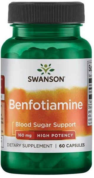 Swanson Benfotiamine 160mg Pomaga Kontrolować Poziom Cukru I Wspiera Zdrowie Nerek 60 Kapsułek
