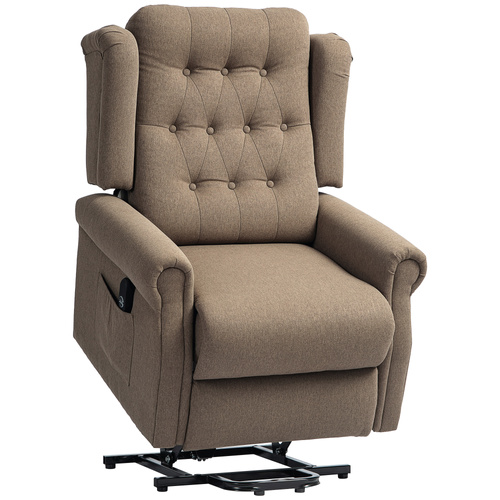 HOMCOM 45° Lifting Riser and Recliner Armchair  - Dark Brown