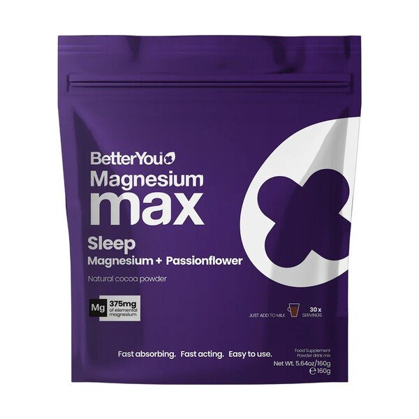 BetterYou Magnez Max Sleep Proszek o Smaku Naturalnego Kakao na Spokojny Sen 160g
