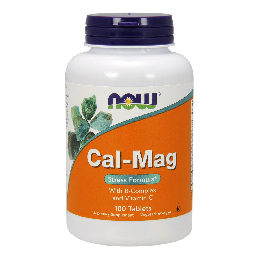 NOW Foods Cal-Mag Stress Formula z Kompleksem Witamin B i Witaminą C Suplement Na Stres i Energię 100 Tabletek