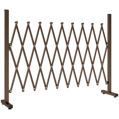 Outsunny Expanding Trellis Fence, Freestanding Movable Fence, Foldable Garden Screen Panel, 250 x 103.5 cm, Dark Brown