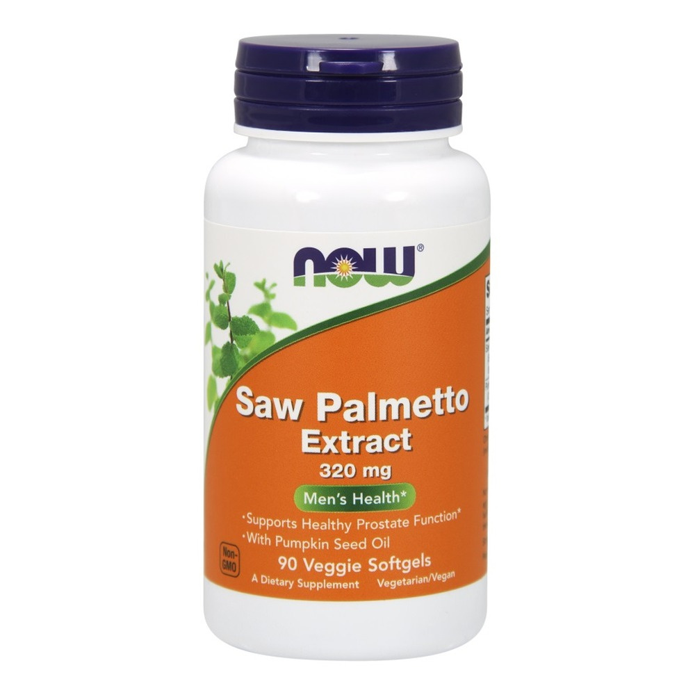 Now Foods Saw Palmetto Extract with Pumpkin Seed Oil 320mg Supports Urinary and Prostate Function 90 Capsules