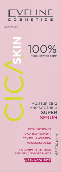 Eveline Cica Skin Super Serum Moisturizing - Soothing for All Skin Types 30ml