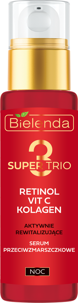 Bielenda Super Trio 3 Retinol Vit.C Collagen Actively Revitalizing Anti-Wrinkle Night Serum 30ml