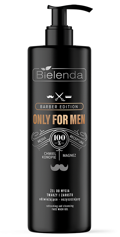 Bielenda Only for Men Barber Edition Facial and Beard Wash Gel Refreshing and Cleansing 190g