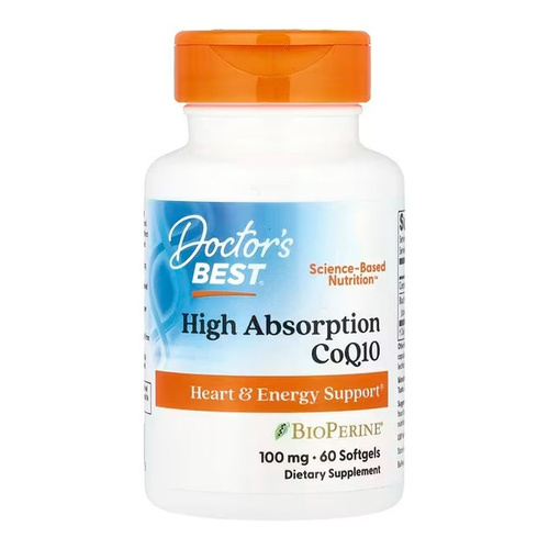 Doctor's Best High Absorption CoQ10 with BioPerine, 100mg Softgels 60 softgels