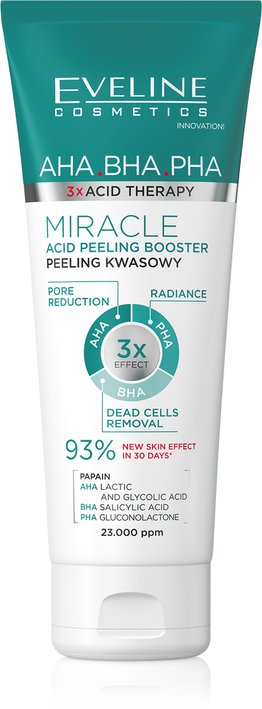 Eveline 3 X Acid Therapy AHA BHA PHA Miracle Peeling Kwasowy 75ml