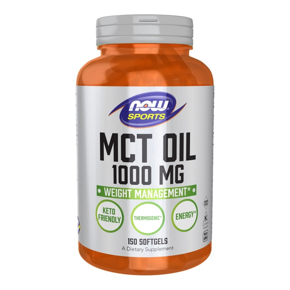 Now Foods MCT Oil 1000mg Wspiera Zdrową Masę Ciała 150 Kapsułek
