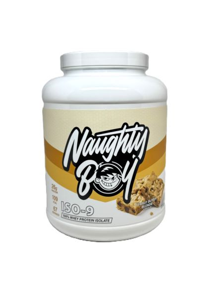 Naughty Boy Iso-9 Peanut Butter Blondie Izolat Białka Serwatkowego Na Wzrost i Regenerację Mięśni 2010g