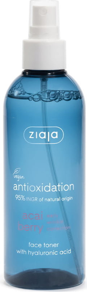 Ziaja Acai Berries Antioxidation Toner with Hyaluronic Acid for Sensitive and Dull Skin Vegan 200ml
