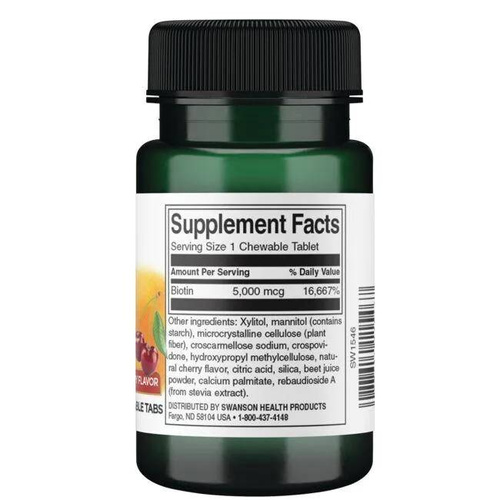 Swanson Biotin 5000mcg 100 Capsules