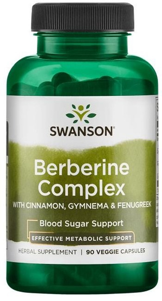 Swanson Berberine Complex with Cinnamon Gymnema & Fenugreek 90 Vcapsules