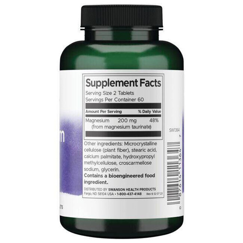 Swanson Magnesium Taurate 100mg 120 Tabletek