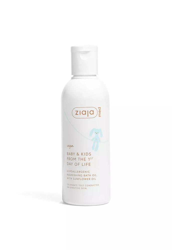 Ziaja Med Baby & Kids Hypoallergenic Oily and Cleansing Bath Oil Based on Sunflower Oil for Babies from 1 Day of Life 200ml