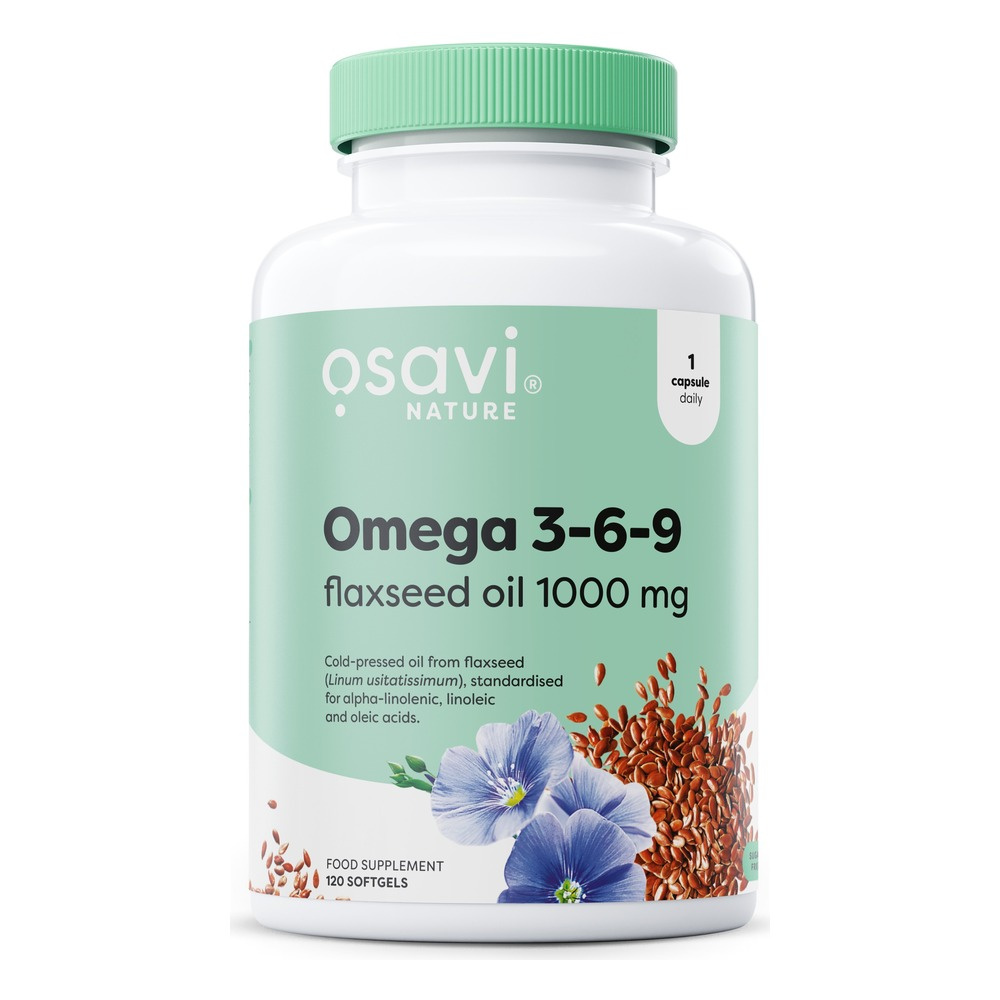 Osavi Omega 3-6-9 Olej Lniany 1000mg na Wsparcie Układu Krążenia 120 Kapsułek