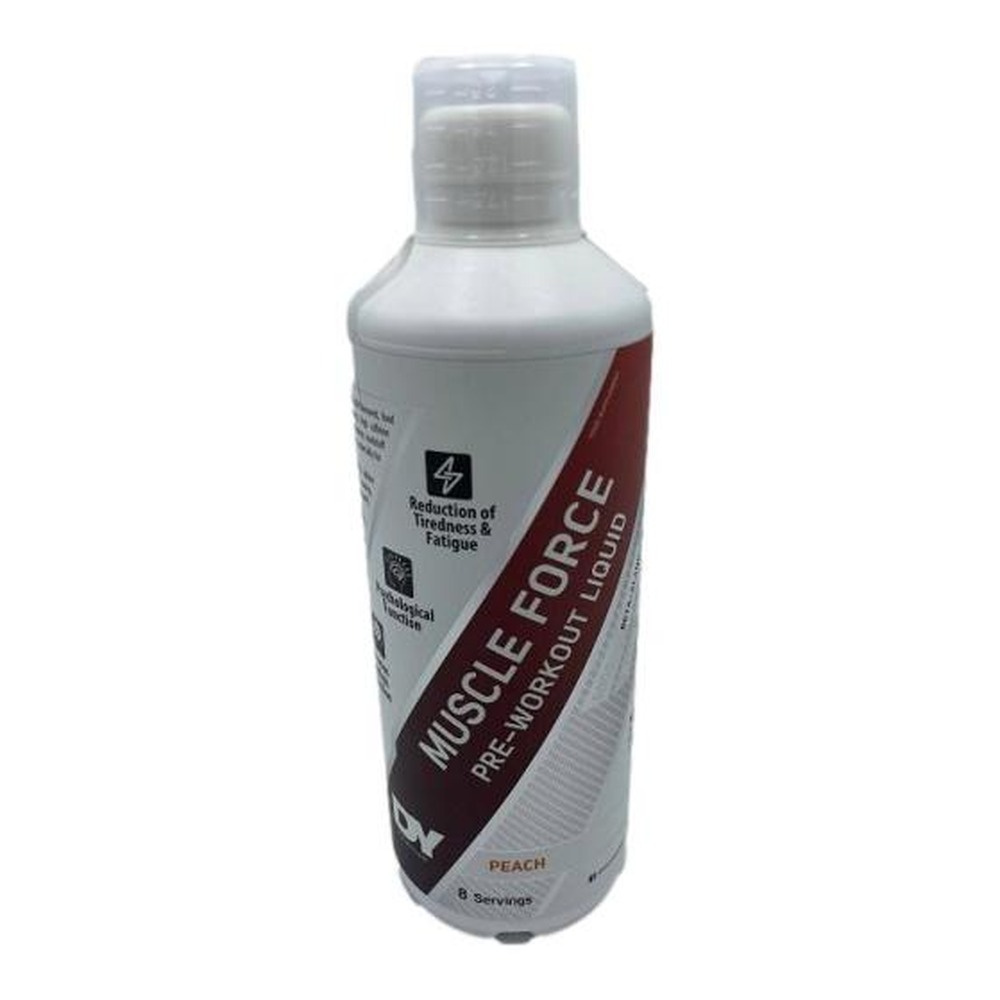 Dorian Yates Muscle Force Liquid Pre-Workout, Peach 500ml