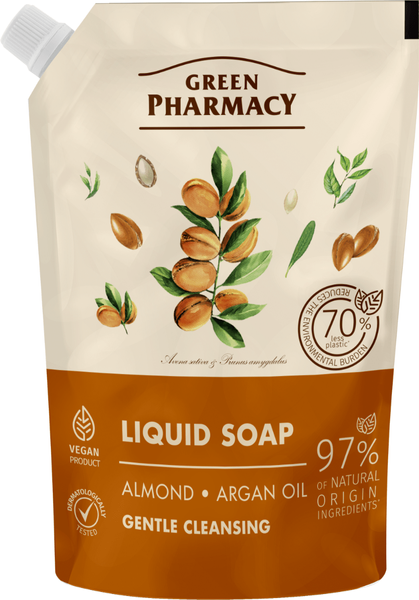 Green Pharmacy Liquid Soap Almond and Argan Oil Stock 460ml