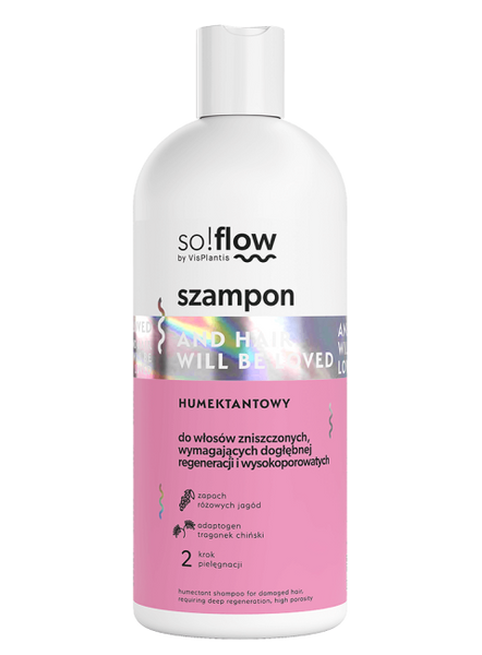 So!Flow by Vis Plantis Szampon Humektantowy do Włosów Zniszczonych Wymagających Dogłębnej Regeneracji 300ml