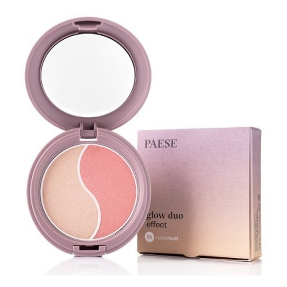 Paese Nanorevit Glow Duo Effect Puder Rozświetlający i Róż do Policzków 4.5g
