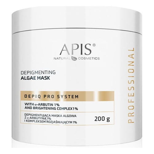 Apis Professional DepiQ Pro System Depigmentująca Maska Algowa z A-arbutyną 1% i Kompleksem Rozjaśniającym 1% 200g