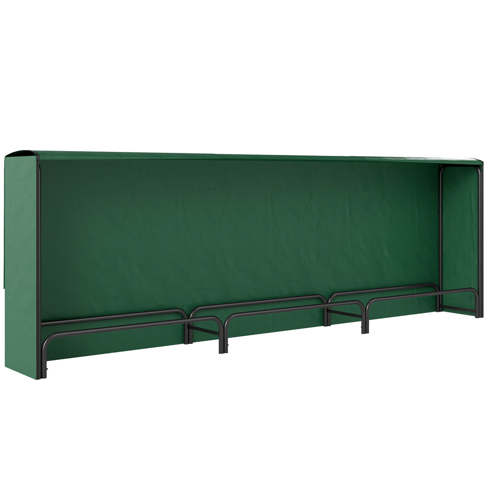 Outsunny Firewood Rack with Waterproof Cover, Heavy Duty Metal Log Store Indoors, Log Storage Holder for Outdoor Indoor Fireplace, 300 x 36 x 99 cm, Dark Green