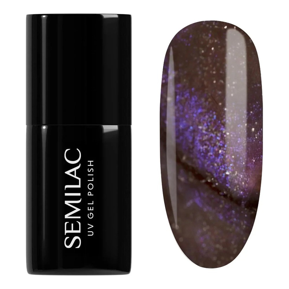 Semilac Galaxy Flash Hybrid Gel Polish Cat Eye Effect 827 AI Brown 7ml