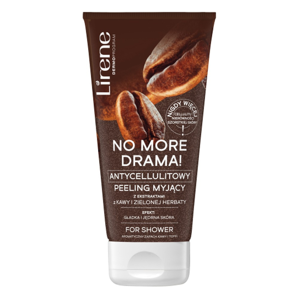 Lirene No More Drama! Antycellulitowy Peeling Cukrowy z Ekstraktami z Kawy i Zelonej Herbaty 175g
