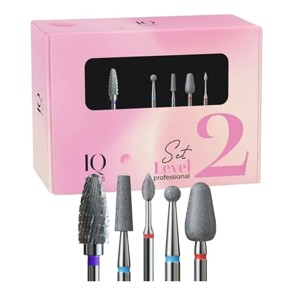 IQ Nails Poziom 2 Profesjonalny zestaw frezów dla stylistek 5szt