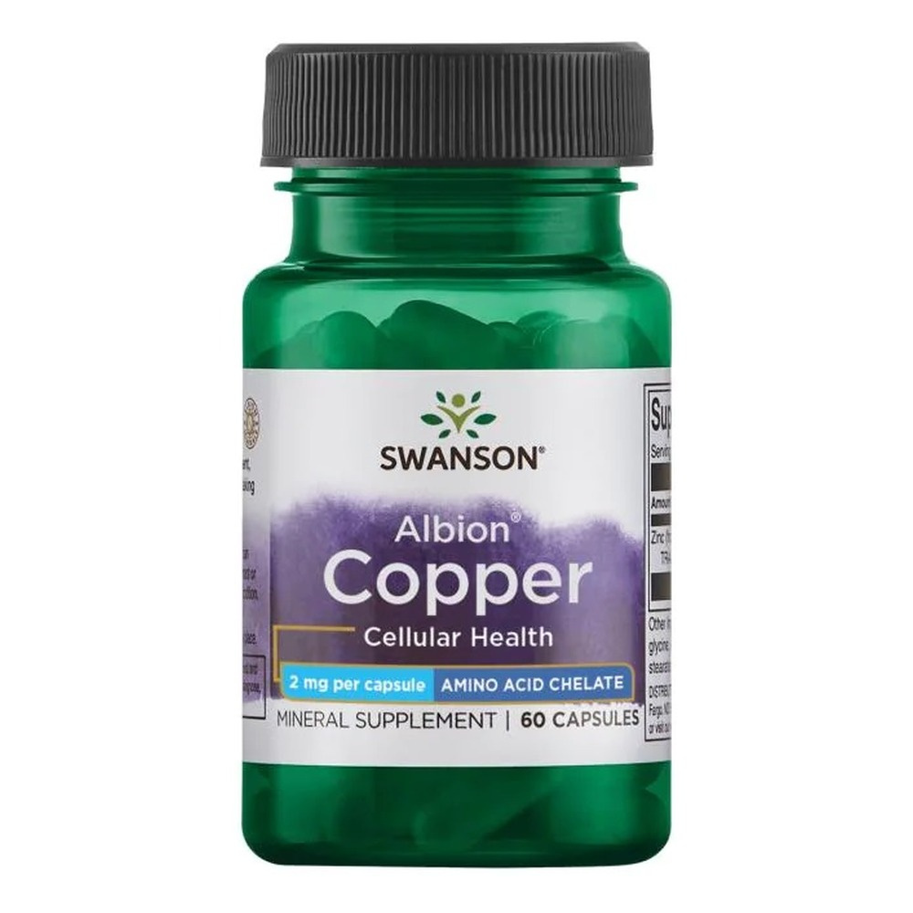 Swanson Albion Copper 2mg Chelat Miedzi 60 Kapsułek