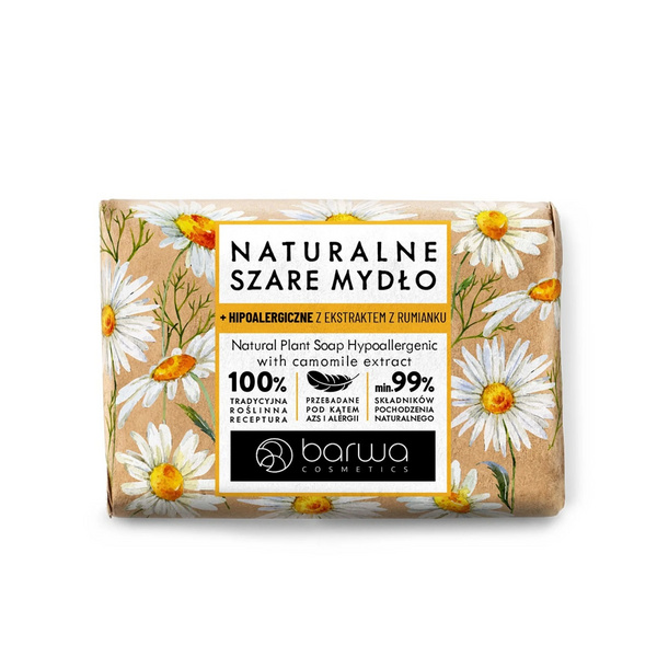 Barwa Naturalne Szare Mydło Hipoalergiczne z Ekstraktem z Rumianku 90g
