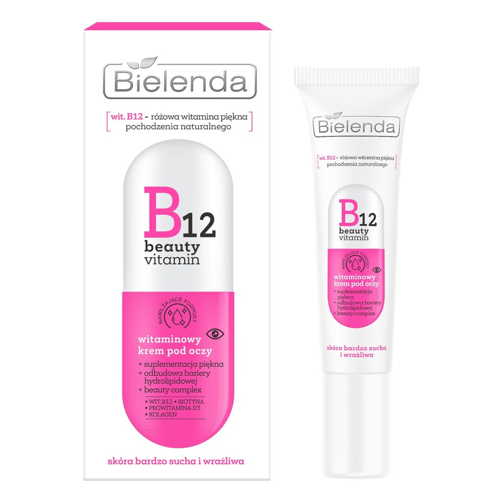Bielenda B12 Beauty Vitamin Witaminowy Krem pod Oczy dla Skóry Bardzo Suchej i Wrażliwej 15ml